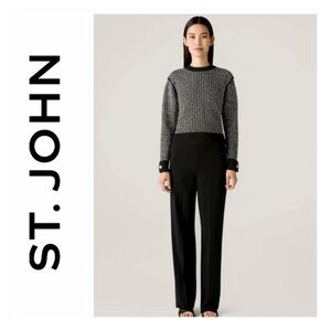 New St. John Wool Knit Black Pant